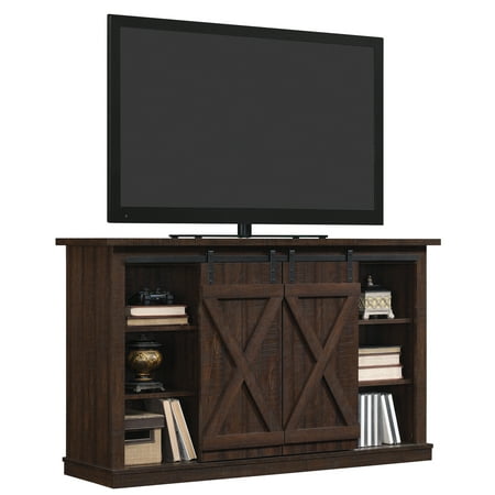 Twin Star Home Terryville Barn Door TV Stand for TVs up to 60", Espresso