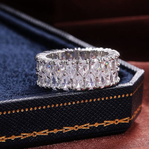 Stunning Double Waterdrop Zircon Ring - 18K Gold Plated Hand Jewelry for Women and Girls