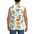 thumbnail image 4 of Goofa Orange Green Avocado Printed Men's Sleeveless T-Shirt - Athletic Gym Workout Tank Top for Men - Moisture-Wicking, UPF 30+ Quick-Dry Muscle Tee-Small, 4 of 8