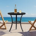 thumbnail image 4 of Ktaxon Round Metal Side Table 20" Outdoor End Table 3-Leg Patio Coffee Table for Indoor Outdoor Garden, Black, 4 of 8