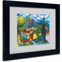 Trademark Fine Art "House by the Mountains" Canvas Art by Anonymous, Black Frame