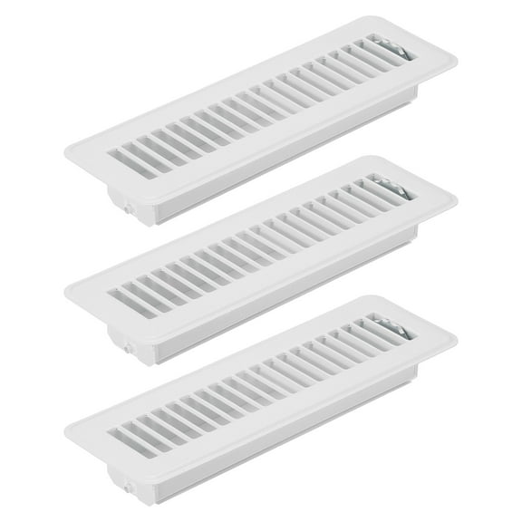 Uxcell 10 x 2 Inch Floor Register, 3pcs Heavy Duty Air Vent Cover Adjustable Floor Grates, White