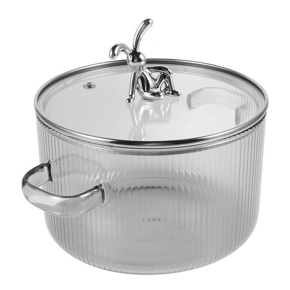Stew Pot Glass Stewing Pot for Stove Top Clear Soup Pot Stock Pot with Lid