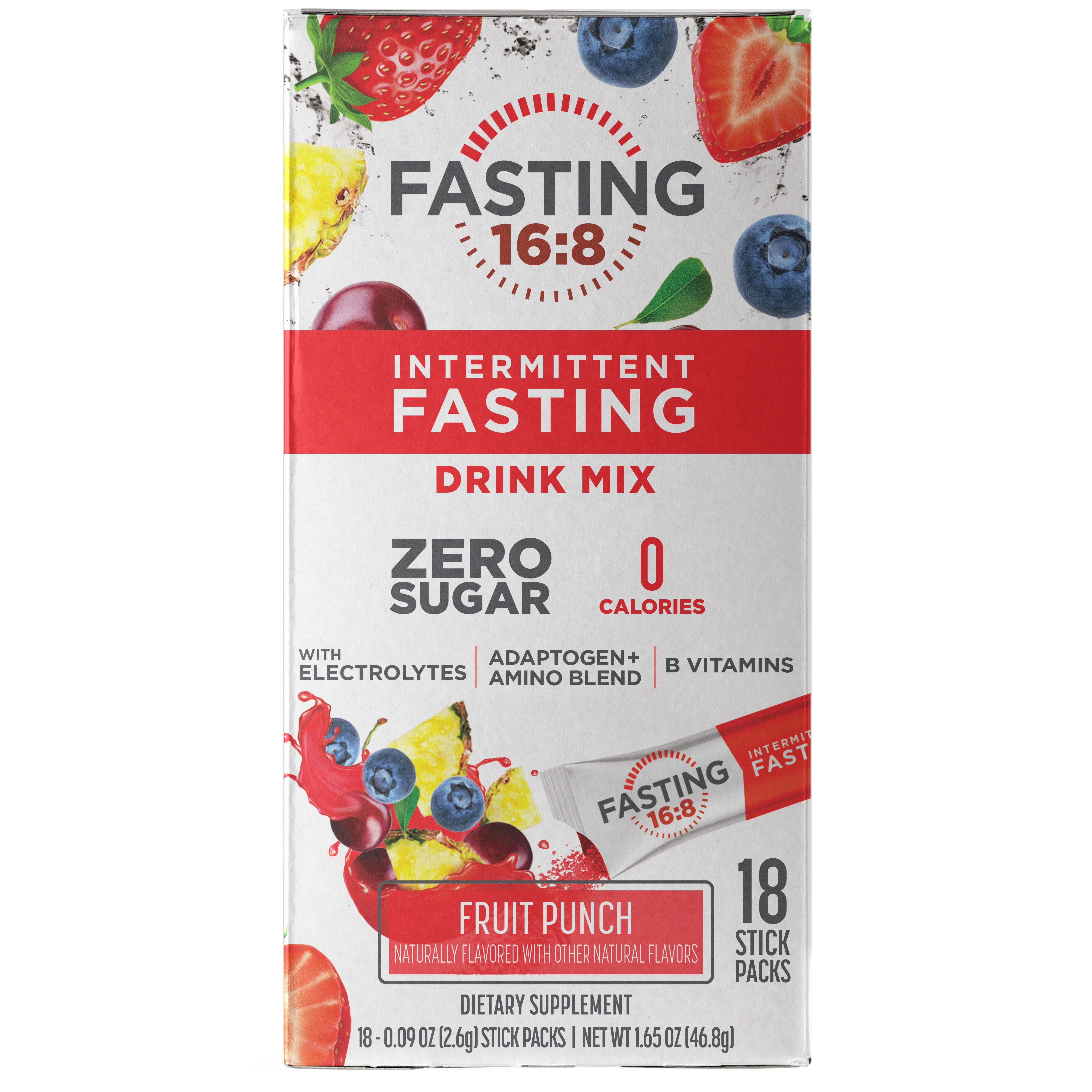 Zero Calorie Energy Drinks Intermittent Fasting Fasting 16:8 Intermittent Fasting Drink Mix, 0 Sugar, 0 Calories, Fruit