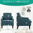 thumbnail image 7 of Modern Accent Chairs Set of 2 Upholstered Reading Chair for Bedroom with Side Pockets Comfy Living Room Chairs Living Room Armchair for Office, Apartment (Blue Chenille), 7 of 7