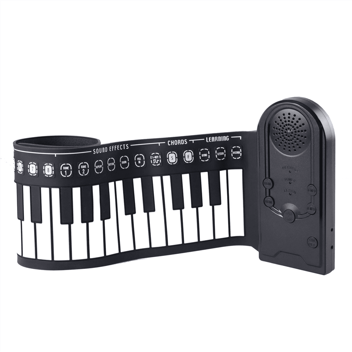 49-Key Hand-Rolled Piano with Speaker Portable Folding Children'S Piano Beginner Piano Teaching Instrument Silver