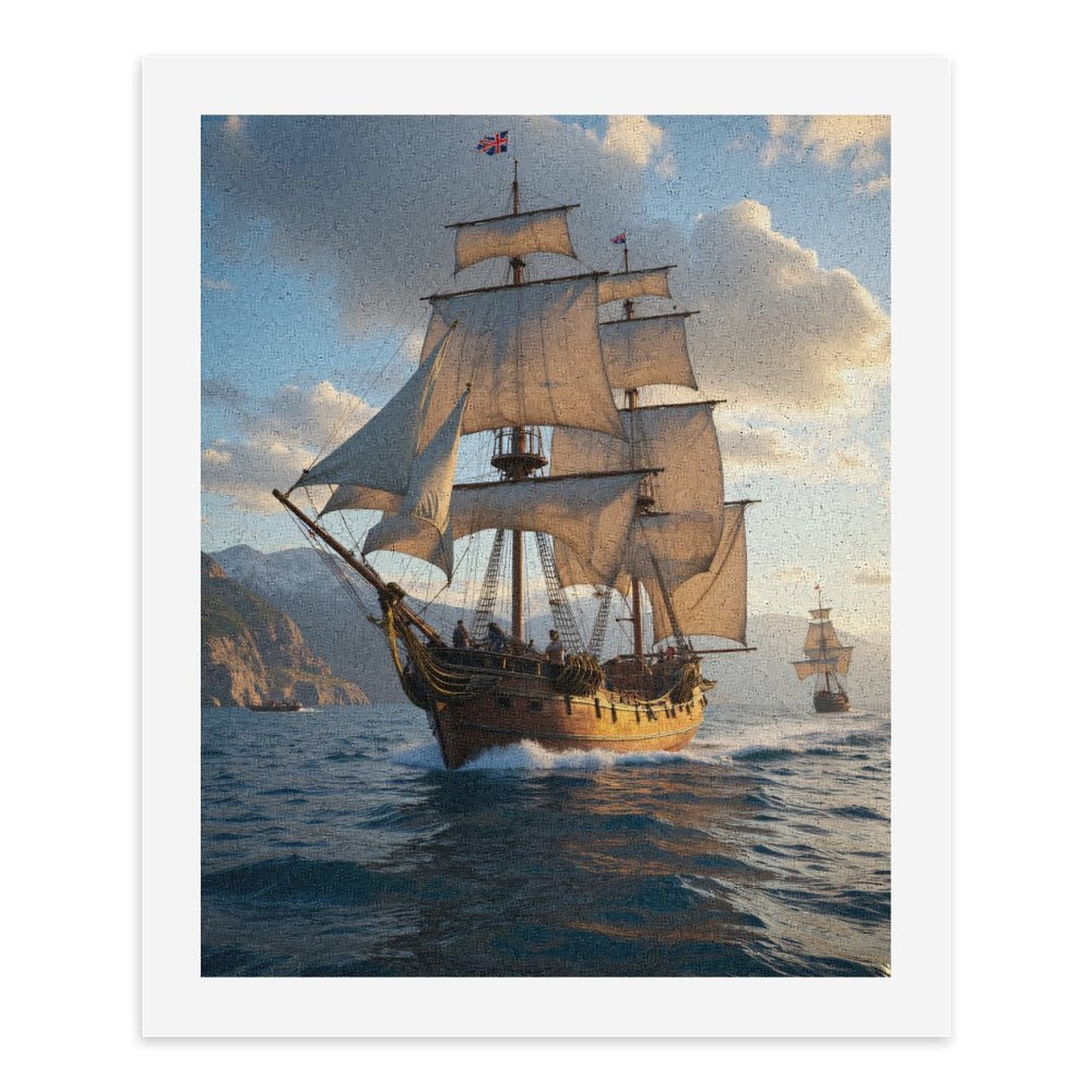 Paint By Numbers Kit for Adults Beginner - DIY Vintage Sailing Ship At Sunset Canvas Painting Kits for Adults, Frameless Paint By Number for Adults for Home Wall Decor 16x20 Inch