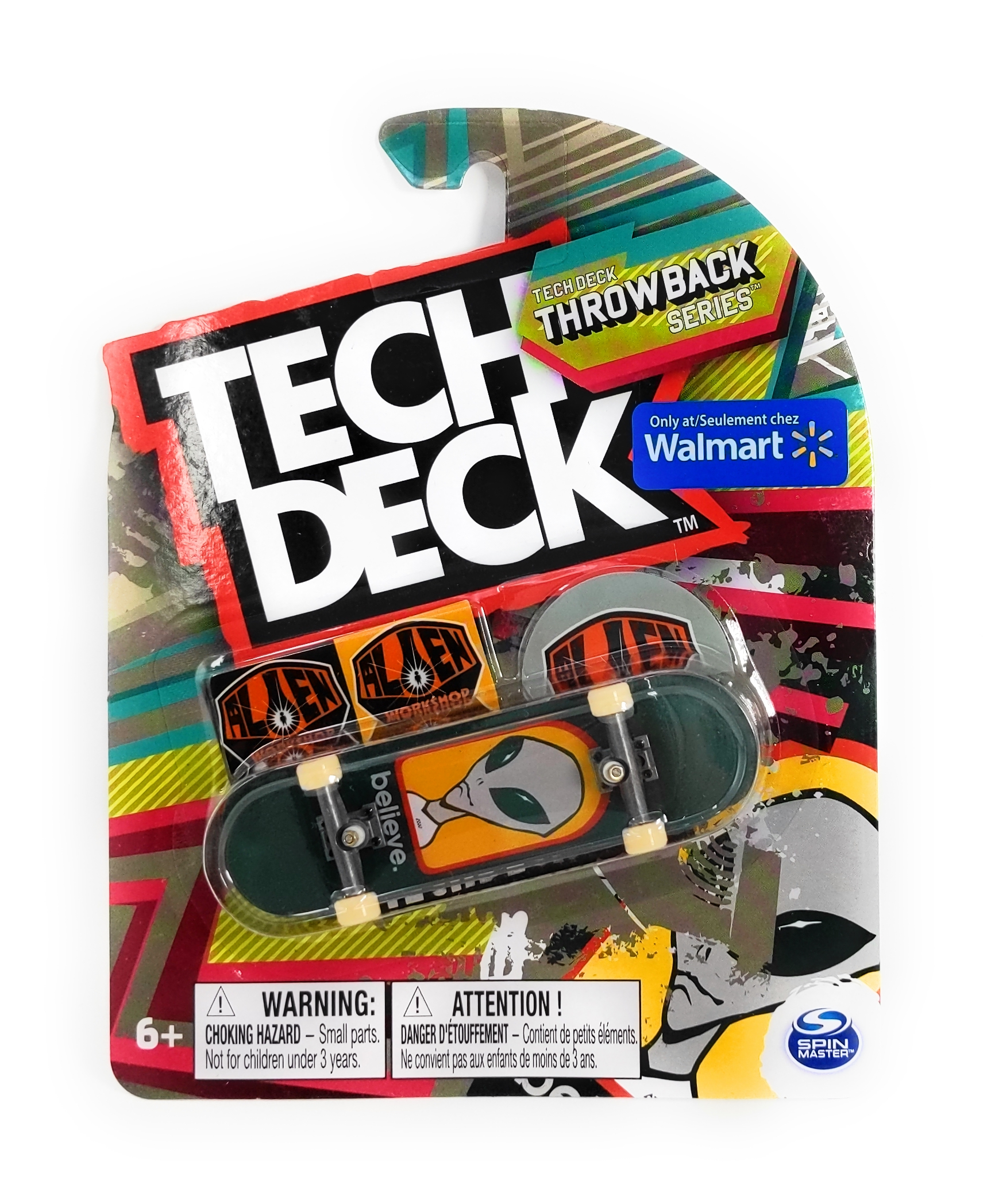 Tech Deck Throwback Series Alien Skateboards Believe Green Fingerboard