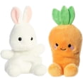 thumbnail image 1 of Peluche Aurora Palm Pals, alegre conejito de zanahoria y rabo de algodón, 1 of 7