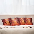 thumbnail image 3 of Ambesonne Christmas Throw Pillow Cover 4 Pack, Noel New Years Theme, 16", Orange, 3 of 6