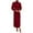 Deep Red, variant on FreshPretty Womens Mock Neck Satin Dress Summer Spring Long Sleeve High Waist Wedding Party Maxi Formal Cocktail Dresses