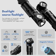 WUBEN L1 Rechargeable Flashlight High Lumens, 2000 Lumen Bright Tactical Flashlight,Dual Light Sources Pocket,IP68 Waterproof
