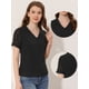 thumbnail image 2 of Blusa Informal Allegra K con Cuello En V Y Manga Corta Para Mujer con Puntos Suizos Negro S, 2 of 4