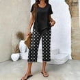 thumbnail image 2 of Capri Sets 2 Piece Plus Size Summer Outfits Casual Summer Wide Leg Crop Pants and Top Matching Suits, 2 of 6