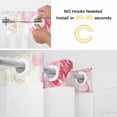 thumbnail image 2 of No Hook Pink Cow Shower Curtain with Snap in Liner Set, Watercolor Flowers Spring Floral Waterproof Fabric Bathroom Curtains with See Through Top Window, Hotel Style Modern 60 x 72 Inch, 2 of 9