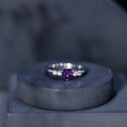 thumbnail image 6 of Rosec Jewels Amethyst Heart Promise Ring for Women - 0.9 Carat - AAA Quality - Amethyst and Diamond Ring - with Jewelry Box, 18K White Gold, US 3.00, 6 of 8