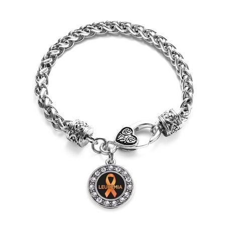 Leukemia Support Circle Charm Braided Bracelet