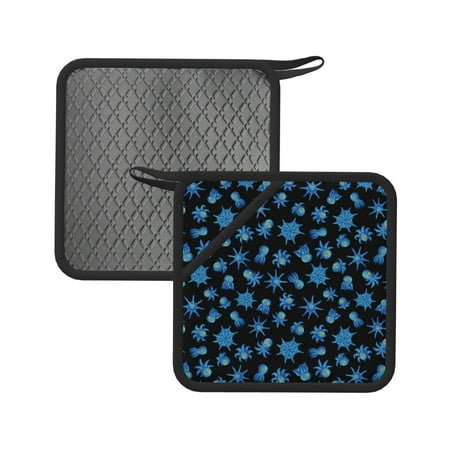 

Matuu Blue Octopus for Square Silicone Anti-hot Pad for Kitchen Potholders Hot Dishers Spoon Holder