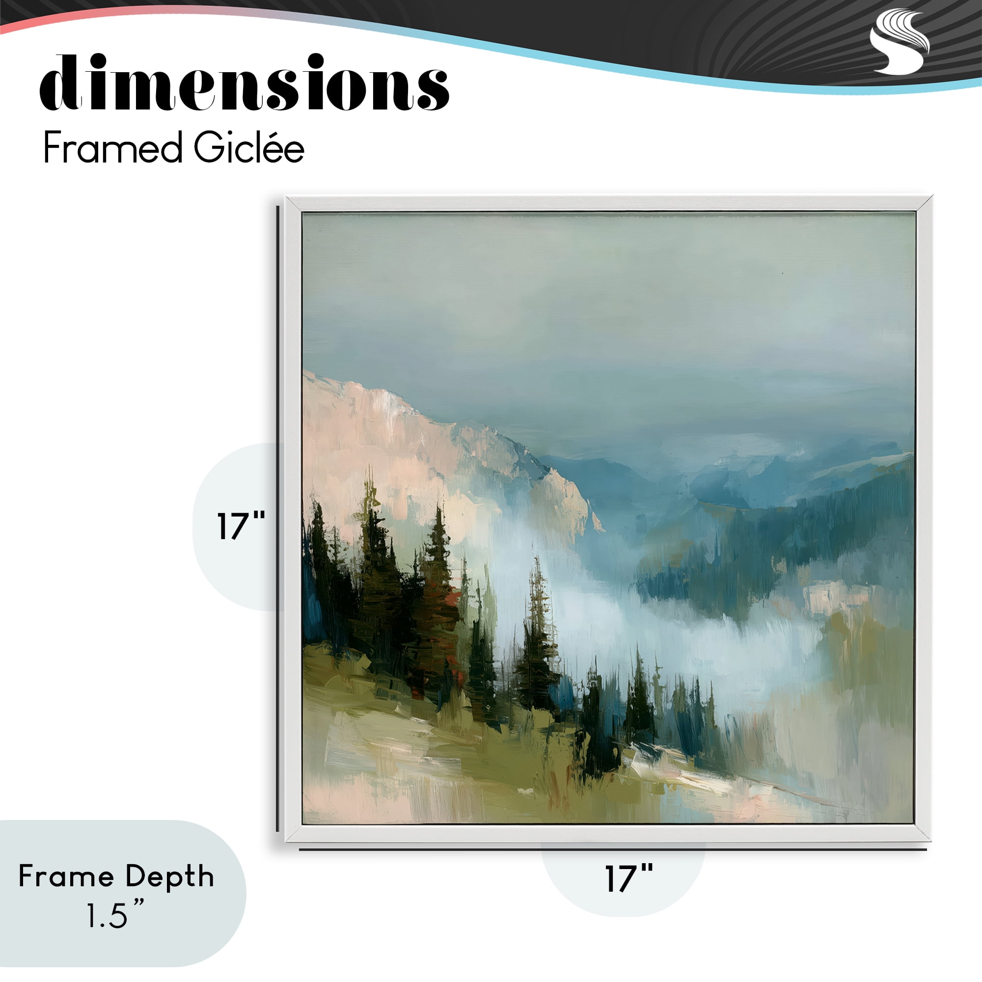 Stupell Industries Mountain Forest Impression White Framed Giclee Art, design by Kim Curinga