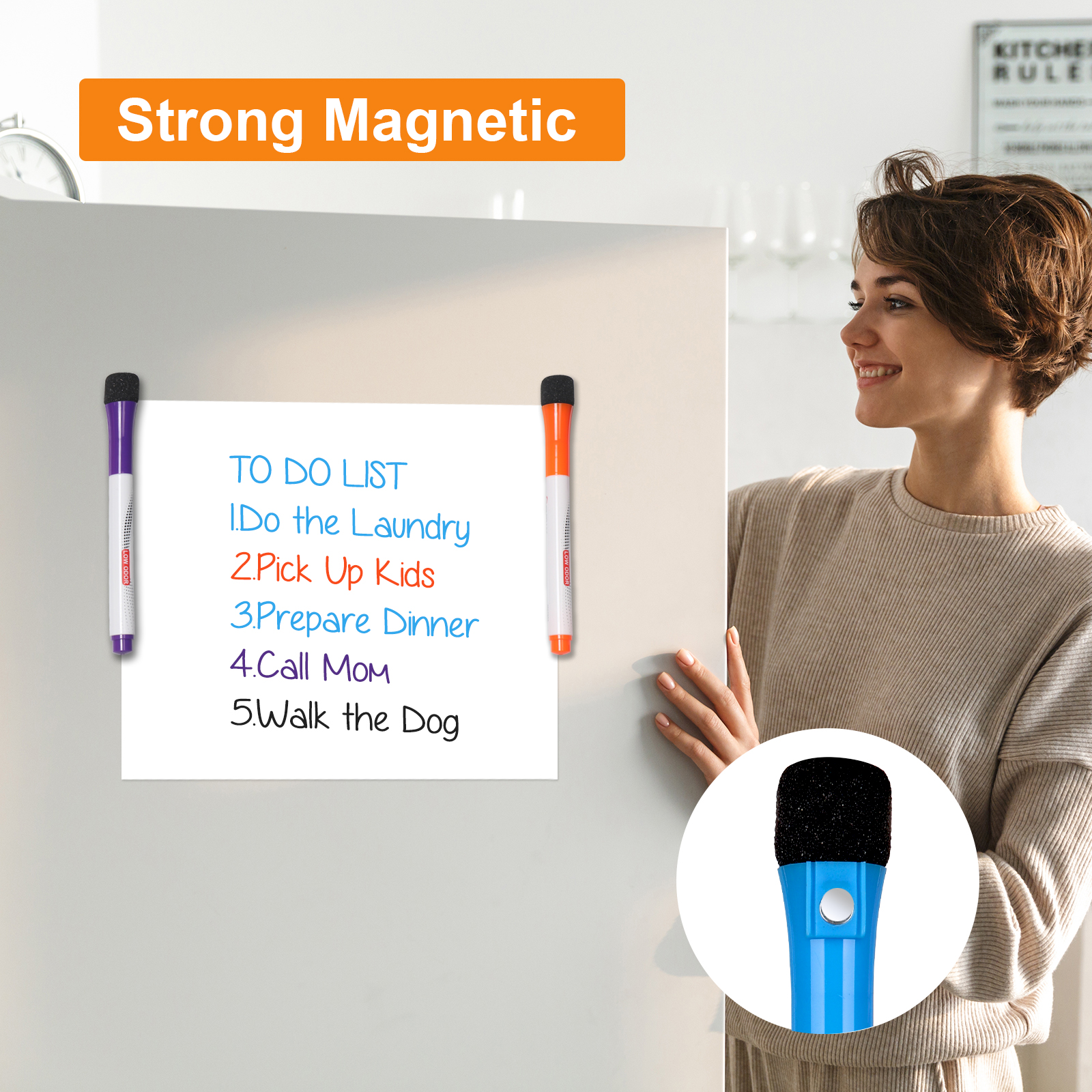 COMIX Magnetic Dry-Erase Markers, Fine Tip, 36-Pack Assorted Colors photo 3