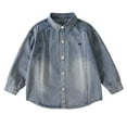 thumbnail image 2 of Mifsaly Boys Jean Jacket Oversized Button Down Kids Denim Jackets Lapel Long Sleeve School Uniform Spring Outerwear Casual Preppy Outfits Size 4-15 Years, 2 of 6