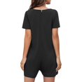 thumbnail image 6 of Women Rompers under $5! Xqxayjr Rompers for Women Solid Color Casual Short Sleeve V Neck Short Jumpsuits One Piece Jumps with Pockets, 6 of 9