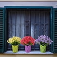 thumbnail image 3 of 10 Bundles Artificial Flowers Fake Daffodils Flowers UV Resistant No Fade Faux Greenery Faux Plastic Lotus for Wedding Garden Hanging Planter Indoor Porch Patio Office Home Decoration Yellow, 3 of 7