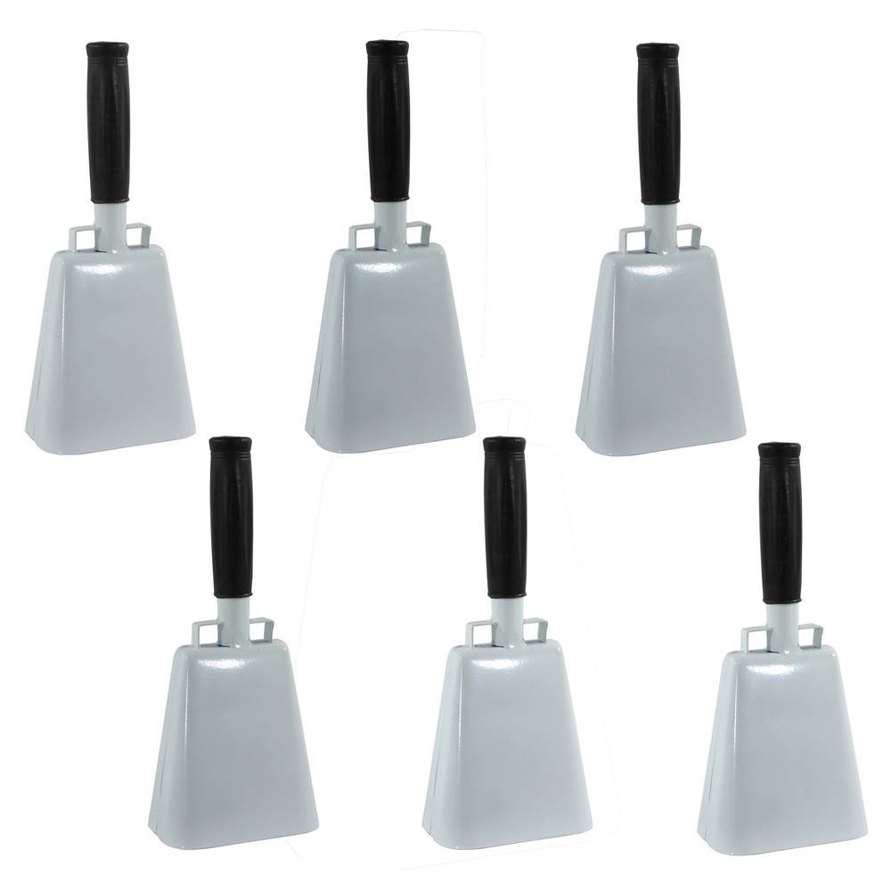 9.75 in. Metal Cow Bell Set in White