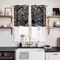 thumbnail image 2 of Tree Floral Kitchen Curtains Small Short 39 Inch Length, Boho Vintage Country Botanical Patterns Grommet Top Bedroom Living Room Curtains, Light Filtering Cafe Curtain Drapes 2 Panels Set 55''x39'', 2 of 9