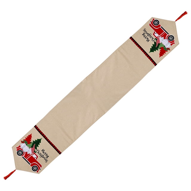Adornos Navideños Mantel De Camino De Mesa De Coche De Bosque Suave Exquisito Papá Noel Que Viste El Tapete De Mesa Con Patrón Exquisito Para Fiesta Camping Interior Methold HA016600-00