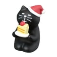 thumbnail image 3 of 3 Mini Estatuas De Animales En Miniatura Navideñas Para Sala De Estar, Escritorio, Dormitorio, Gato Negro, 3 of 10