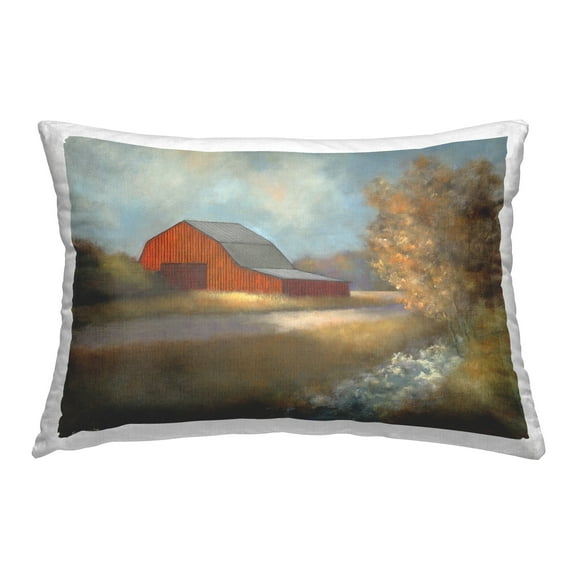 Stupell Industries Path to Red Barn Decorative Printed Throw Pillow Design by David Swanagin