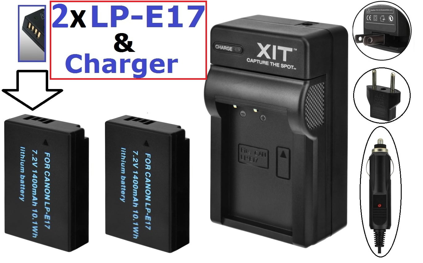 2-Pcs Hi-Capacity LP-E6 Battery with Rapid Charger for Canon EOS 5D Mark IV
