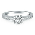 thumbnail image 2 of 14k White Gold Cathedral Engagement Ring with Pave Diamonds Size 8.5, 2 of 4