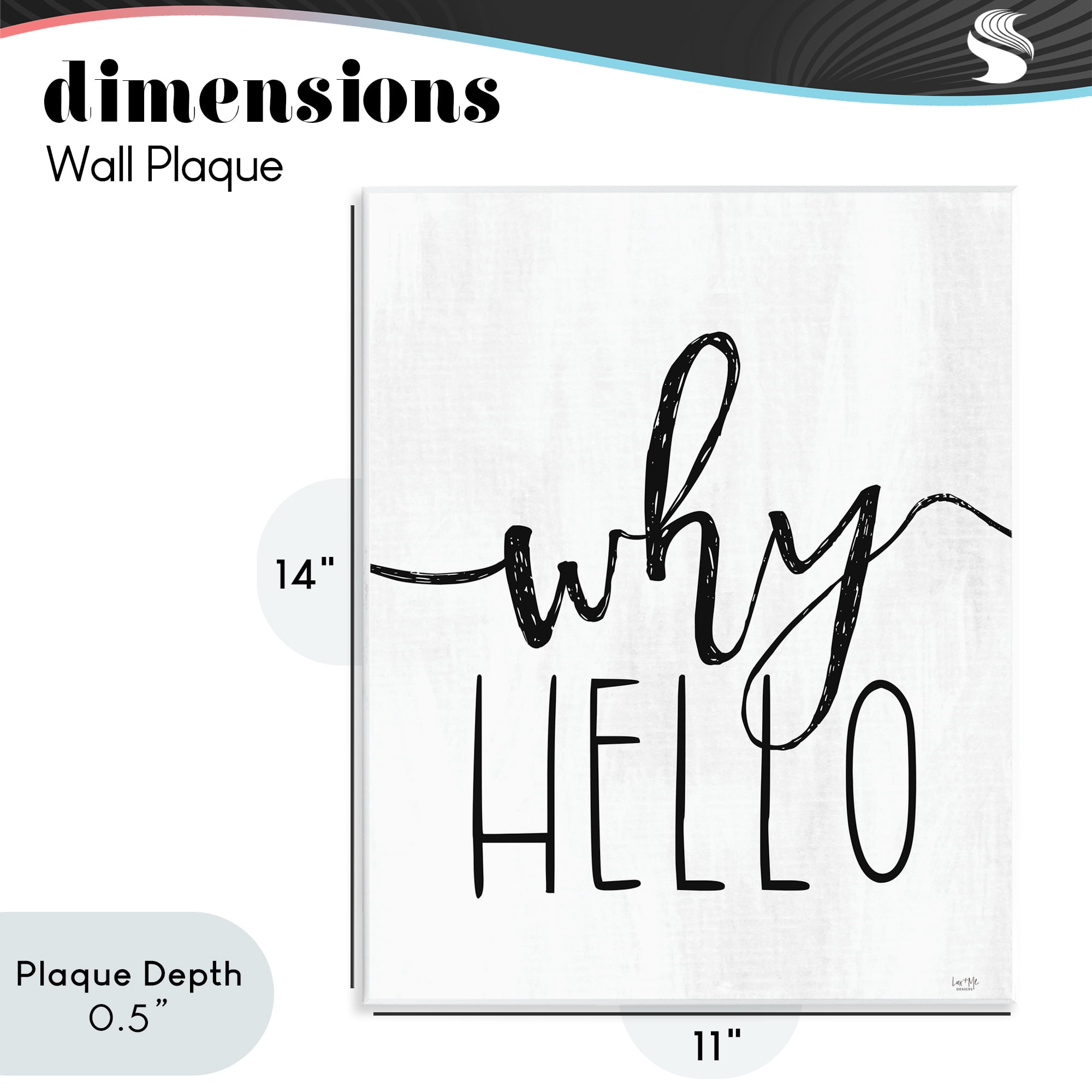 Stupell Industries Why Hello Typography Wall Plaque Art, design by Lux + Me Designs