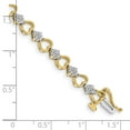 thumbnail image 2 of Auriga Fine Jewelry 14K Yellow Gold Diamond Heart Link Bracelet 7inch for Women, 2 of 5