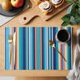 thumbnail image 2 of Mexican Style Placemats Set of 8 Colorful Mexico Stripes Light Blue Place Mats Indoor Wipeable Table Mats Washable Cloth Dining Table Placemats for Kitchen Holiday Party Home Decor 13x19 Inch, 2 of 9