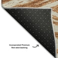 thumbnail image 6 of HomeRoots 669724 8 x 10 ft. Rust & Beige Abstract Transitional Washable Machine Made Rectangle Area Rug with UV Protection, 6 of 9