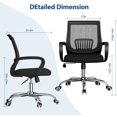 Black Office Desk Chairs with Lumbar Support, armrests Black Mesh