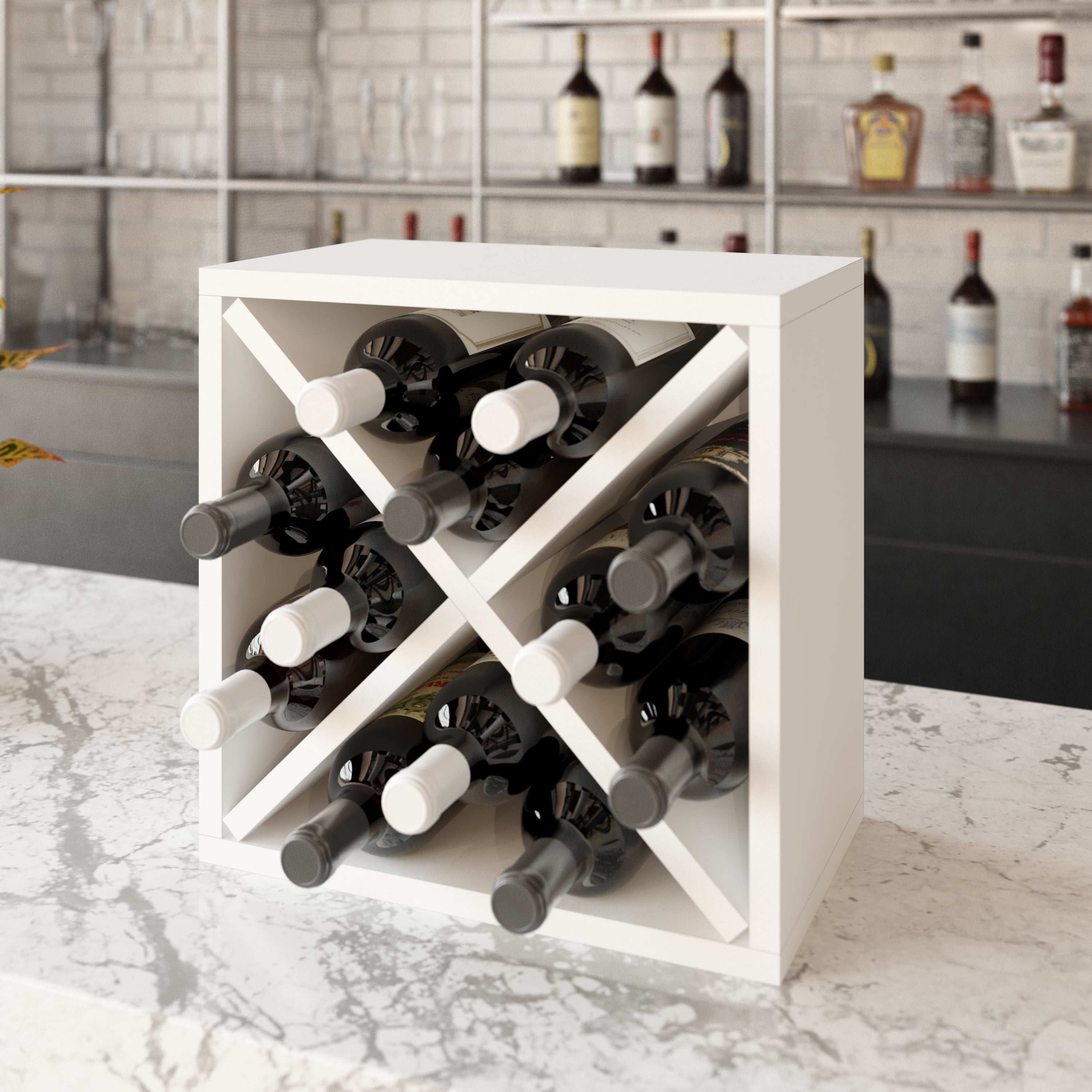 Wobble-Free Six-Tier, 36 Bottle Capacity Smartxchoices 36 Bottle Stackable Modular Wine Rack Small Wine Storage Rack Free Standing Solid Natural Wood Wine Holder Display Shelves