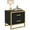 Black, variant on Dextrus Nightstand End Side Table, 2 Drawers, Metal Frame for Bedroom Living Room, Black and Gold