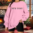 thumbnail image 1 of WILLBEST Sweat à Capuche pour Femmes, Imprimé Lettre de Noël, Col Rond, Manches Longues, Mignon, Ample, 6x, 1 of 5