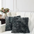 thumbnail image 3 of Home Soft Things Shar Pei Faux Fur Decorative Throw Pillow Covers, Soft Velvety Pillow Cases Cushion Covers, No Pillow Insert, Set of 2, Meteorite, 20" x 20", 3 of 8