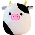 thumbnail image 1 of Un juego de almohadas de peluche de vaca, 13,7 pulgadas, lindos animales de peluche de vaca suave para regalos de cumpleaños de niños, regalos de Navidad (negro - 13,7 pulgadas), 1 of 5