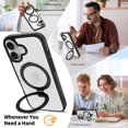 thumbnail image 4 of Njjex Magnetic for iPhone 17 Case with Invisible Kickstand, MagSafe Compatible, Military Drop Camera Protection,Shockproof Not Yellowing Clear Slim Soft for Women Men Lavender Purple, 4 of 8