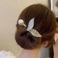 thumbnail image 4 of Sunjoy Tech Women Hair Bun Maker Flower Fishtail Rhinestone Feather Hair Curler Deft Bun Twister Long Hair Accessories, 4 of 6