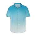 thumbnail image 4 of Big and Tall Mens Short Sleeve Shirts Button-Down S-5XL Plus Size Collared Tshirts Shirt Gradient Printed Casual Lightweight Beach Tops on Clearance, 4 of 5