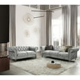 thumbnail image 3 of Global Furniture USA Grey Velvet Tufted KD Chair, 3 of 4