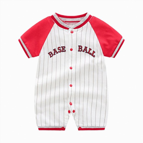 WUANDIXFA Newborn Pajamas 3 6 9 12 18 Months Baby Boys Girls Bodysuit Infant Outfit Newborn Short Sleeve Romper Clothes Baby Jumpsuit,Red,0-3 Months