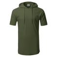 thumbnail image 1 of FashionOutfit Men's Solid Drawstring Hood Short Sleeve Top, 1 of 1